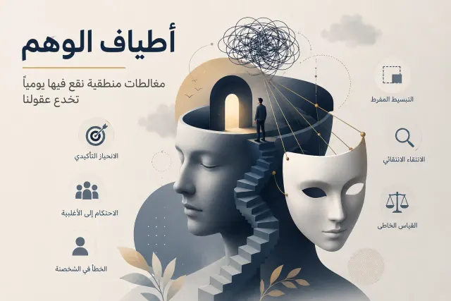 غلاف مقال: أطياف الوهم: مغالطات منطقية نقع فيها يومياً تخدع عقولنا
